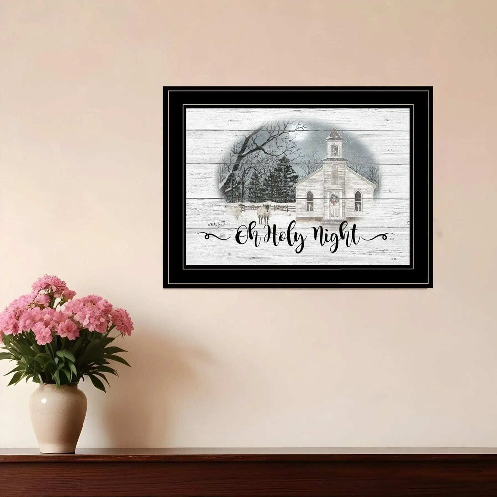 OH HOLY Night 3 Black Framed Print Wall Art - Homeroots - Flyclothing LLC