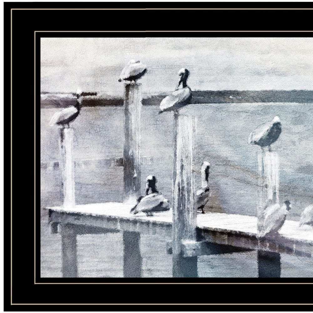 Birds on a Pier 3 Black Framed Print Kitchen Wall Art - Homeroots - Flyclothing LLC