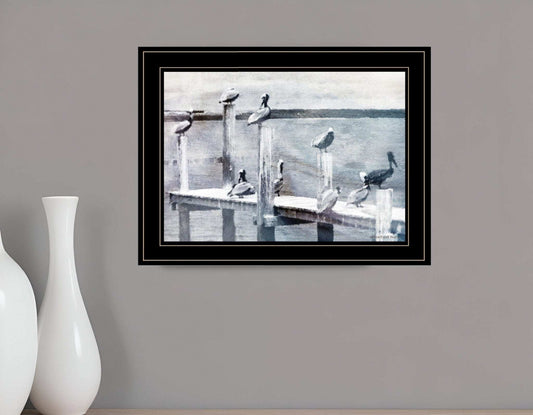 Birds on a Pier 3 Black Framed Print Kitchen Wall Art - Homeroots - Flyclothing LLC