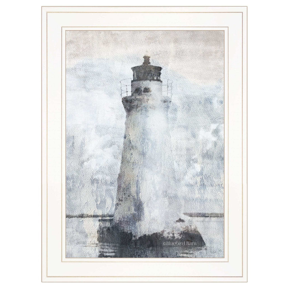 Lighthouse 1 White Framed Print Wall Art - Homeroots - Flyclothing LLC