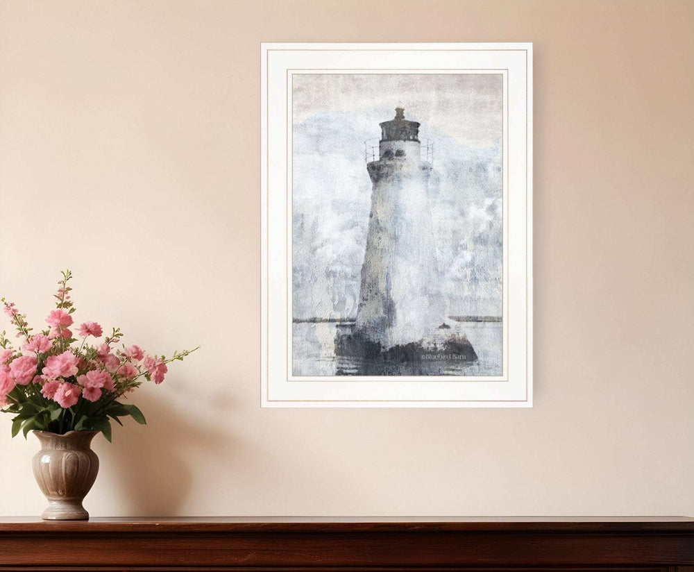 Lighthouse 1 White Framed Print Wall Art - Homeroots - Flyclothing LLC