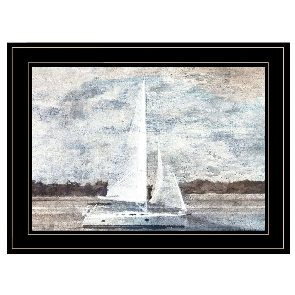 Sailboat on Water 3 Black Framed Print Wall Art - Homeroots - Flyclothing LLC