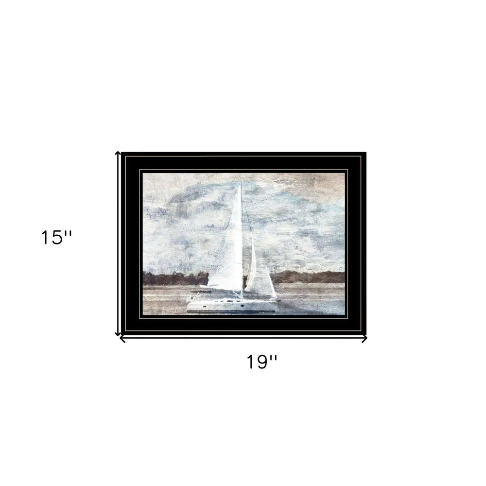 Sailboat on Water 3 Black Framed Print Wall Art - Homeroots - Flyclothing LLC