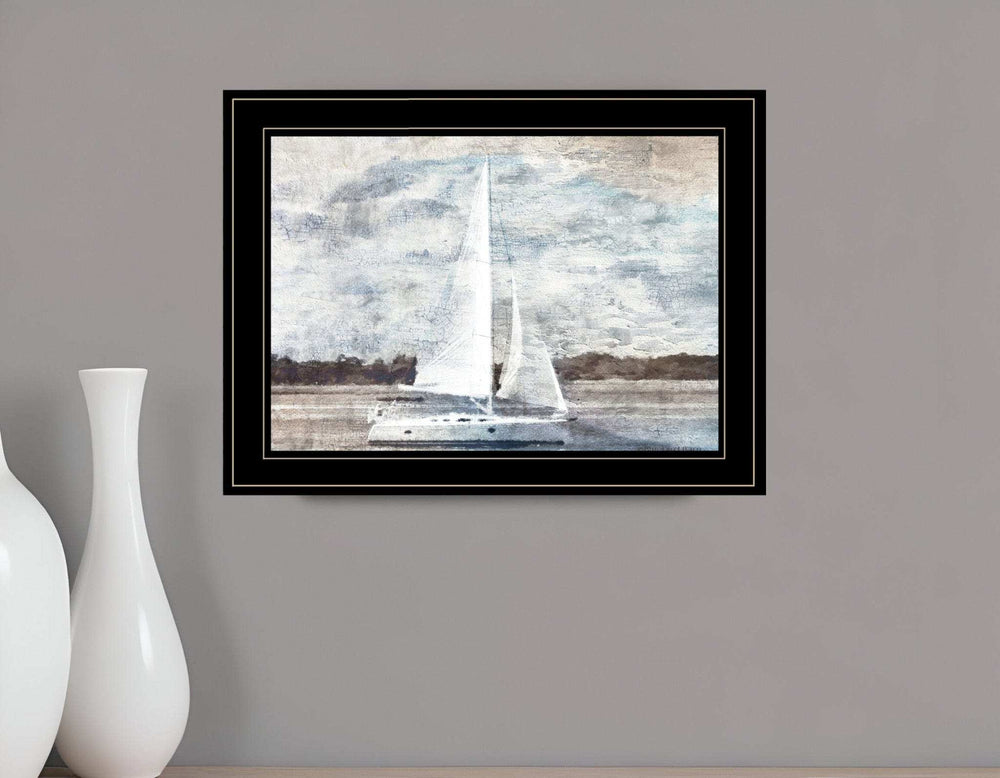 Sailboat on Water 3 Black Framed Print Wall Art - Homeroots - Flyclothing LLC