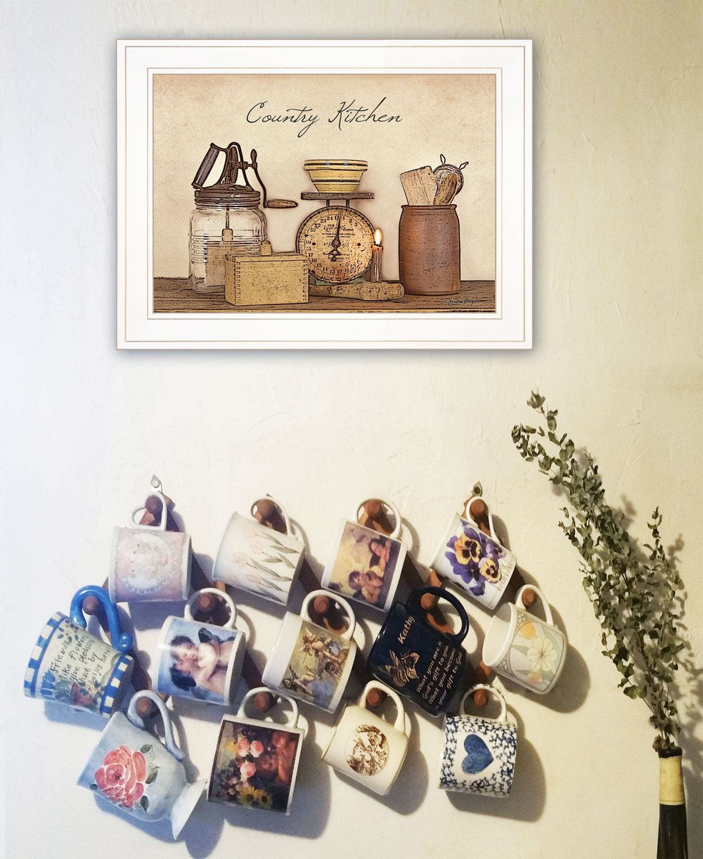 Country Kitchen White Framed Print Kitchen Wall Art - Homeroots - Flyclothing LLC