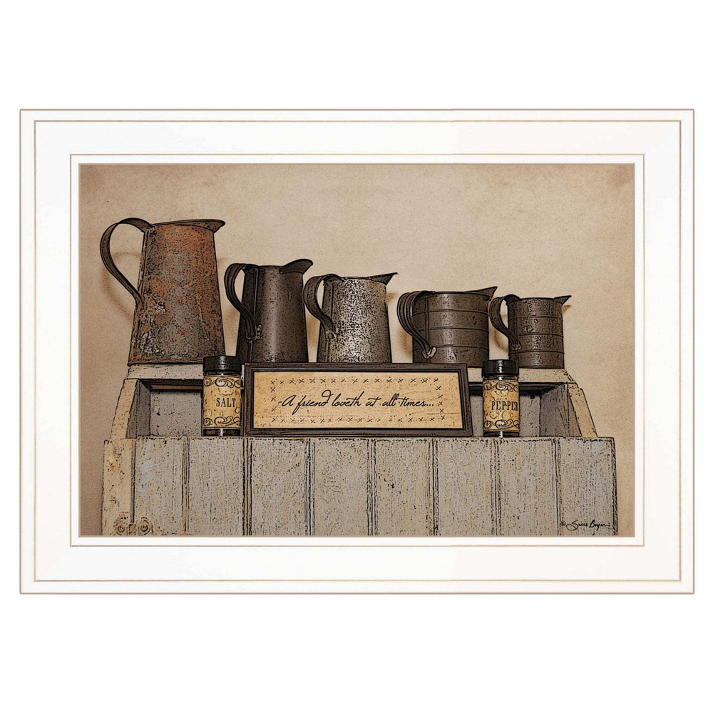 A Friend Loveth at All Time 2 White Framed Print Wall Art - Homeroots - Flyclothing LLC