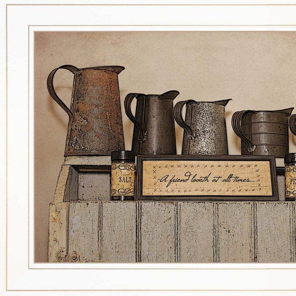 A Friend Loveth at All Time 2 White Framed Print Wall Art - Homeroots - Flyclothing LLC