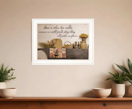 Home is Where Love Resides 1 White Framed Print Kitchen Wall Art - Homeroots - Flyclothing LLC