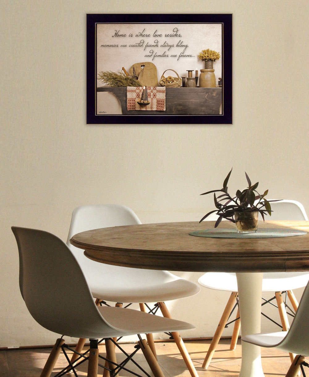 Home is Where Love Resides 3 Black Framed Print Kitchen Wall Art - Homeroots - Flyclothing LLC