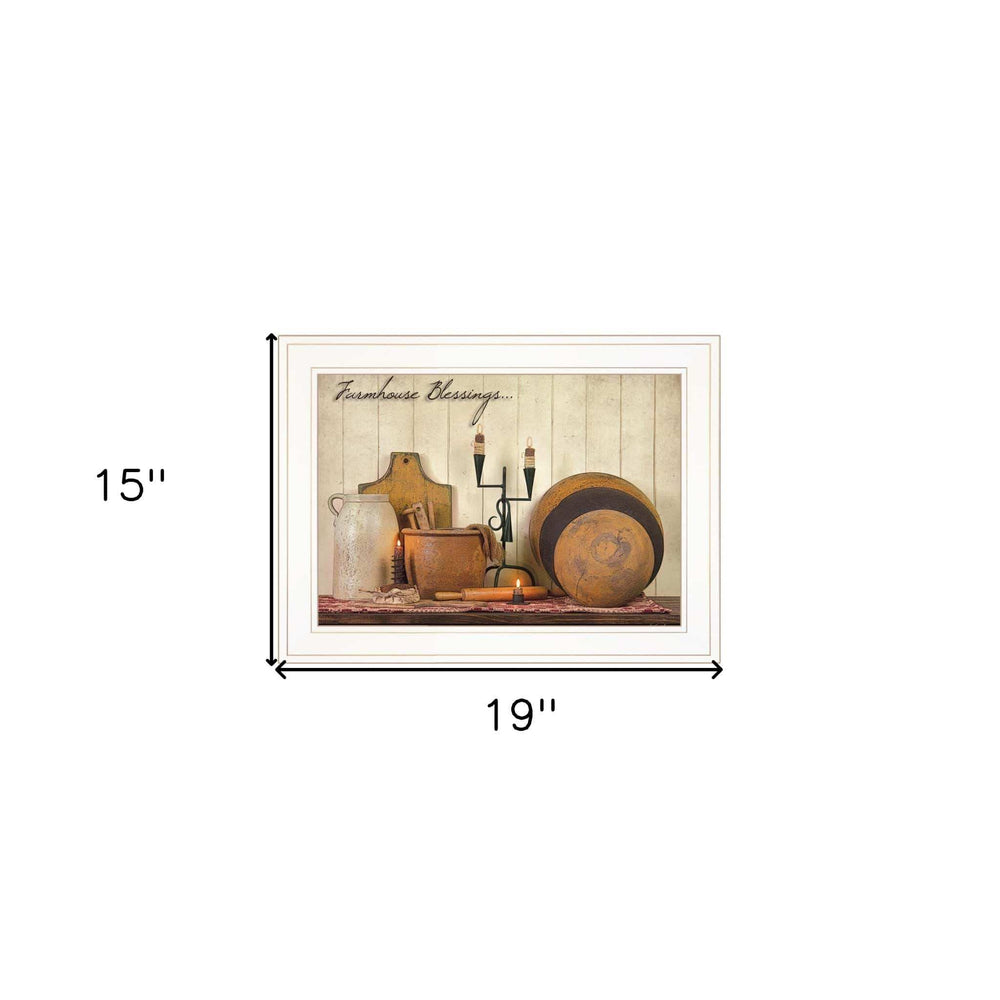 Farmhouse Blessings 2 White Framed Print Kitchen Wall Art - Homeroots - Flyclothing LLC