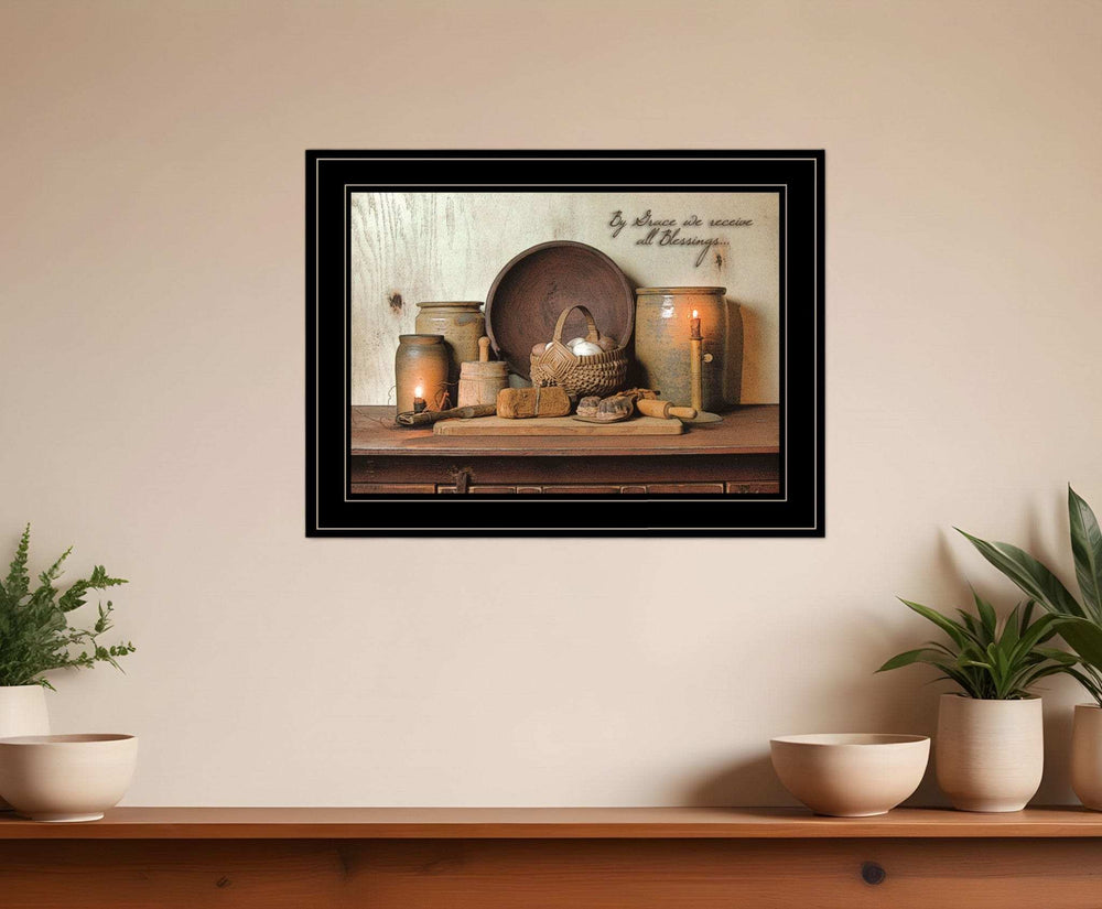 By Grace 3 Black Framed Print Kitchen Wall Art - Homeroots - Flyclothing LLC
