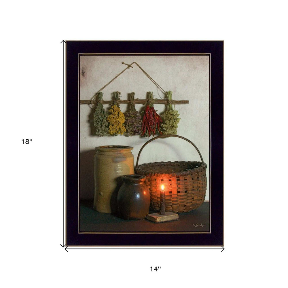 Dried Flower 2 Black Framed Print Wall Art - Homeroots - Flyclothing LLC