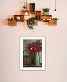 Basket and Blossoms White Framed Print Wall Art - Homeroots - Flyclothing LLC