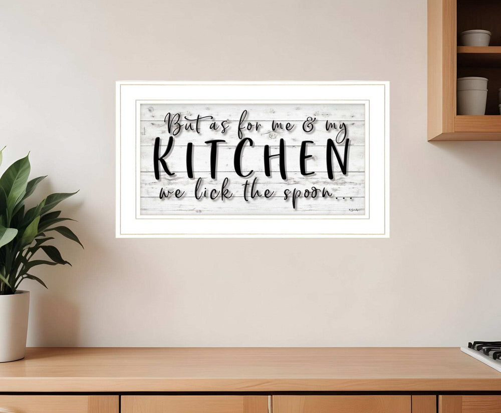 We lick the Spoon 1 White Framed Print Kitchen Wall Art - Homeroots - Flyclothing LLC