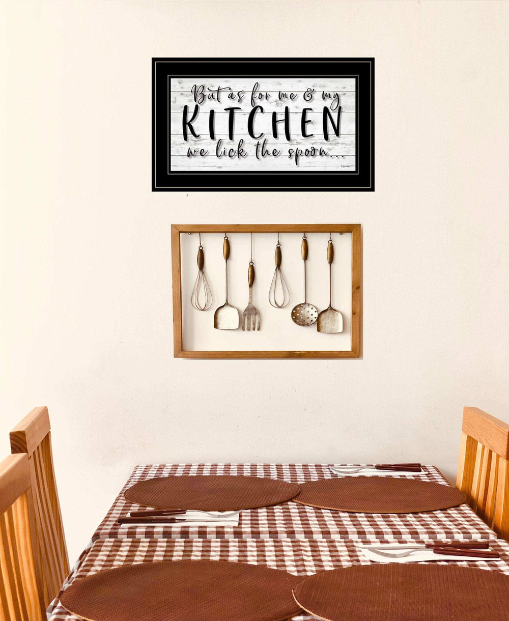 We lick the Spoon 2 Black Framed Print Kitchen Wall Art - Homeroots - Flyclothing LLC