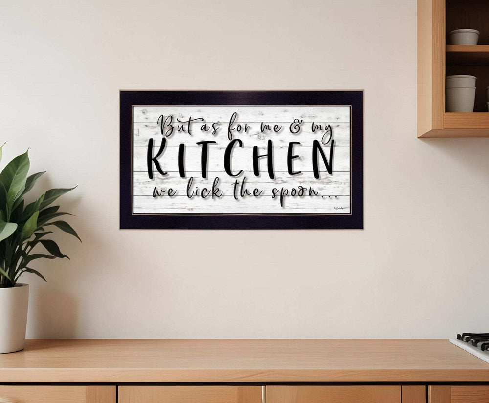 We lick the Spoon 3 Black Framed Print Kitchen Wall Art - Homeroots - Flyclothing LLC