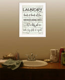 Laundry 1 White Framed Print Bathroom Wall Art - Homeroots - Flyclothing LLC
