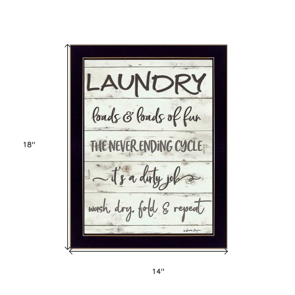 Laundry 3 Black Framed Print Bathroom Wall Art - Homeroots - Flyclothing LLC