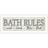 Bath Rules 1 White Framed Print Bathroom Wall Art - Homeroots - Flyclothing LLC
