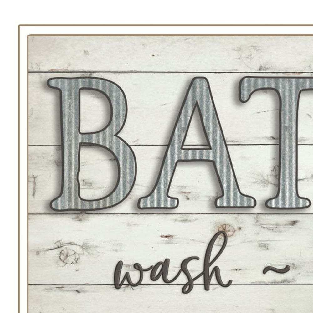 Bath Rules 1 White Framed Print Bathroom Wall Art - Homeroots - Flyclothing LLC