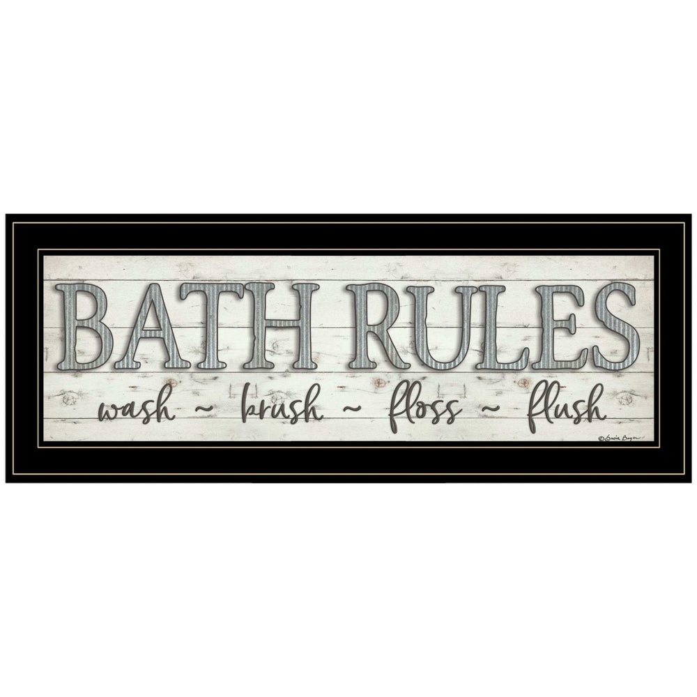 Bath Rules 2 Black Framed Print Bathroom Wall Art - Homeroots - Flyclothing LLC