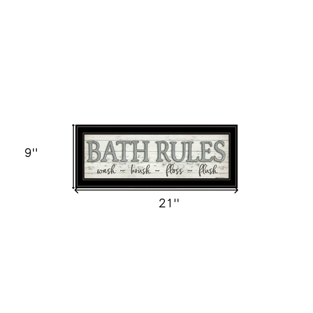 Bath Rules 2 Black Framed Print Bathroom Wall Art - Homeroots - Flyclothing LLC