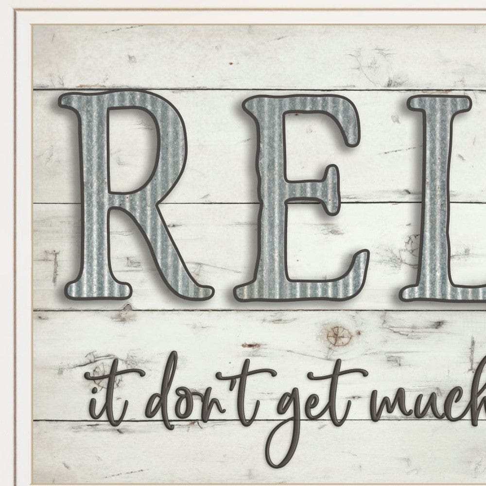 Relax 3 White Framed Print Bathroom Wall Art - Homeroots - Flyclothing LLC