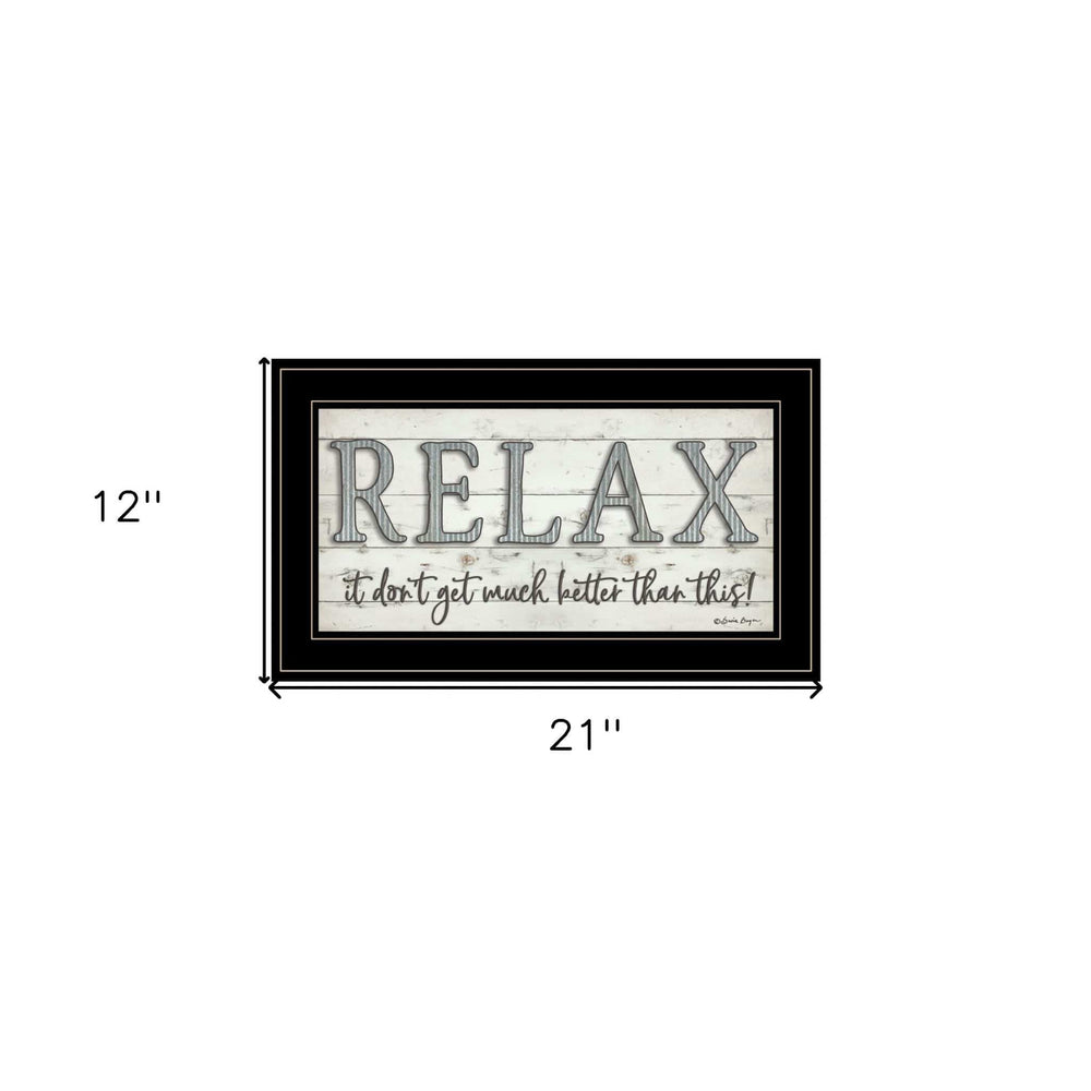 Relax 4 Black Framed Print Bathroom Wall Art - Homeroots - Flyclothing LLC