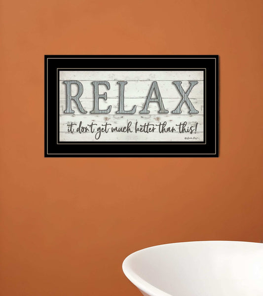 Relax 4 Black Framed Print Bathroom Wall Art - Homeroots - Flyclothing LLC