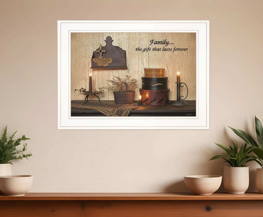 Forever Family White Framed Print Wall Art - Homeroots - Flyclothing LLC