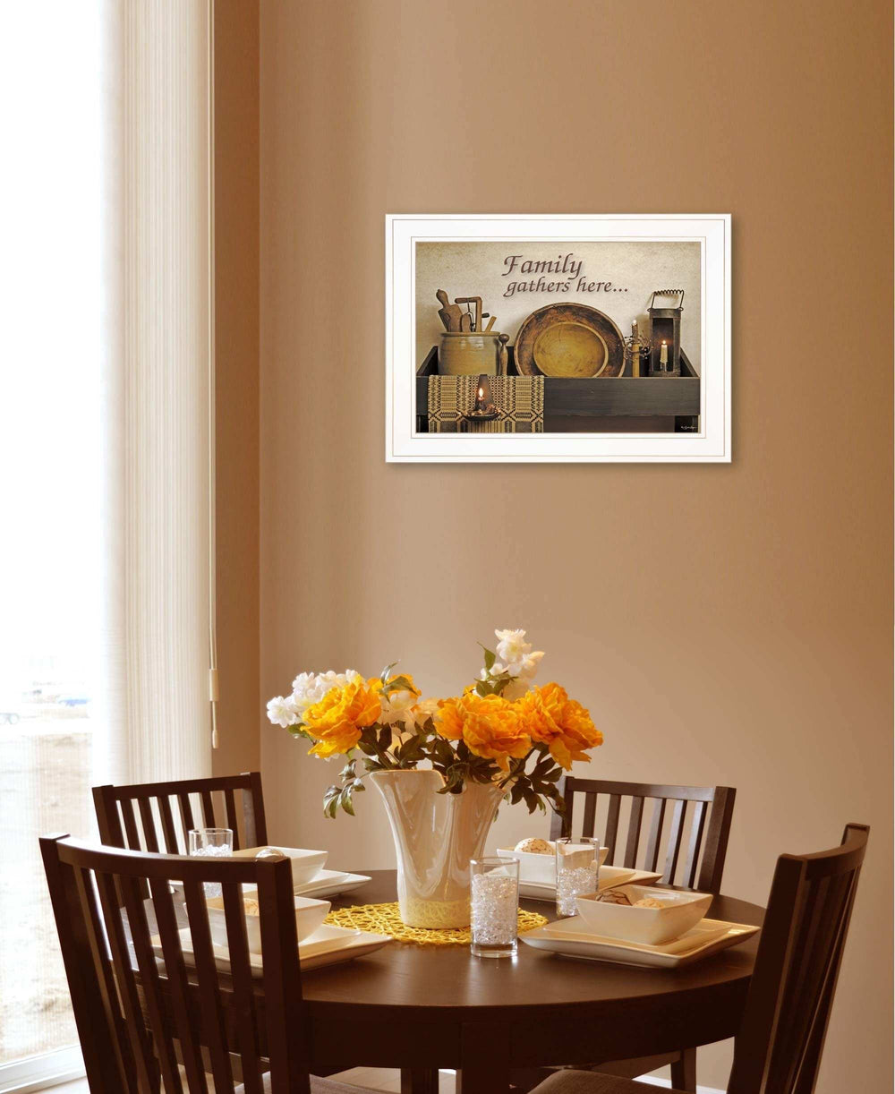Family Gather Here 2 White Framed Print Kitchen Wall Art - Homeroots - Flyclothing LLC