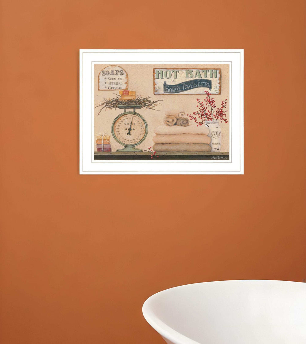 Hot Bath 16 White Framed Print Bathroom Wall Art - Homeroots - Flyclothing LLC