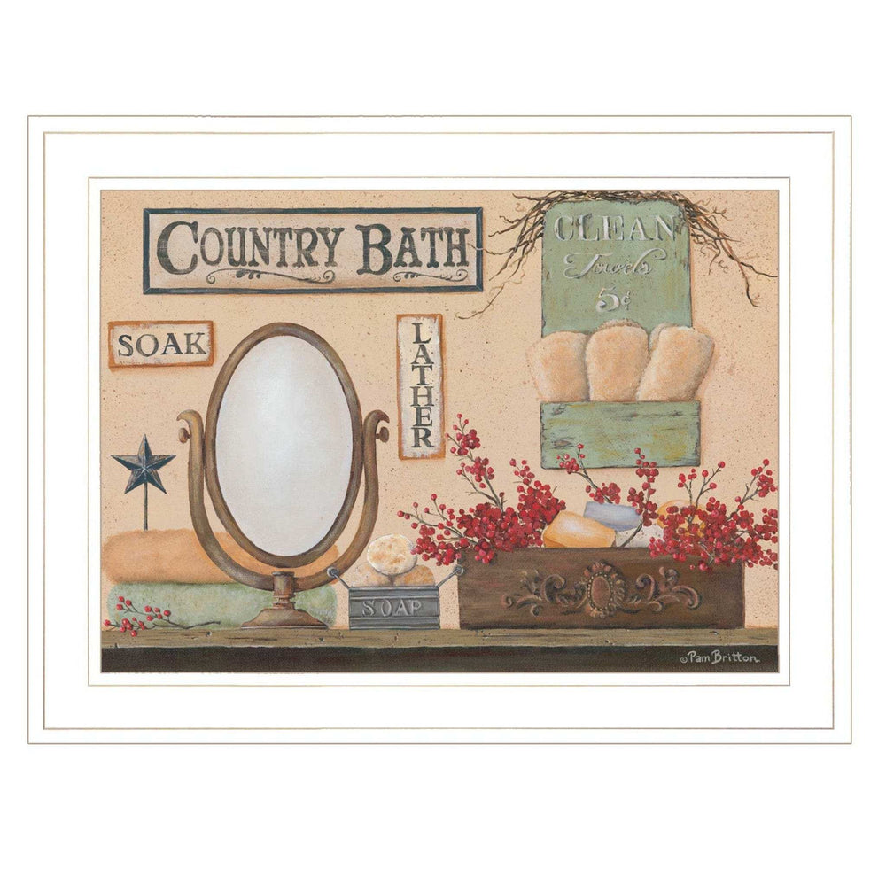 Country Bath 11 White Framed Print Bathroom Wall Art - Homeroots - Flyclothing LLC