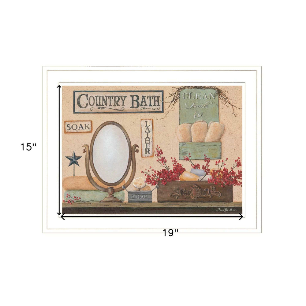 Country Bath 11 White Framed Print Bathroom Wall Art - Homeroots - Flyclothing LLC