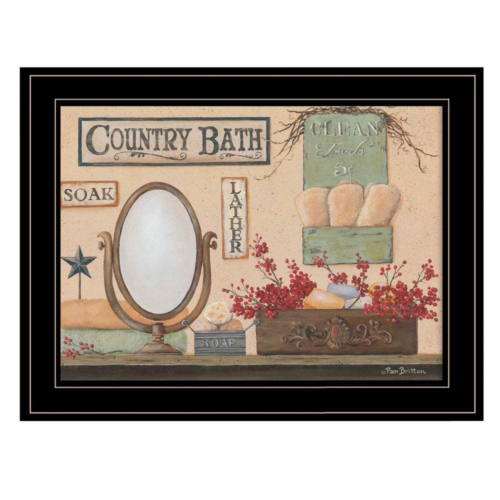 Country Bath 12 Black Framed Print Bathroom Wall Art - Homeroots - Flyclothing LLC