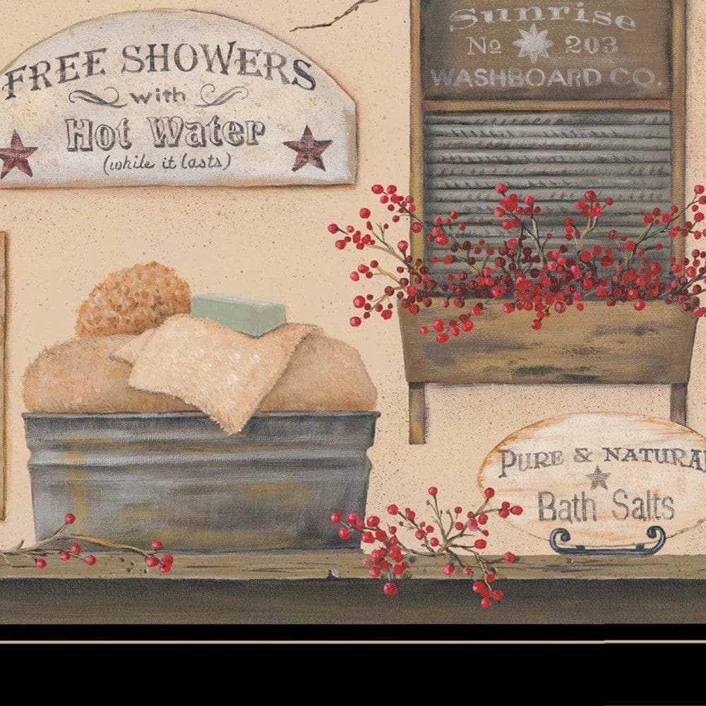 Free Showers 3 Black Framed Print Bathroom Wall Art - Homeroots - Flyclothing LLC