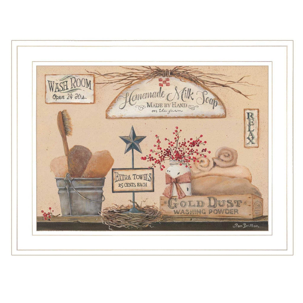 Wash Room 2 White Framed Print Bathroom Wall Art - Homeroots - Flyclothing LLC