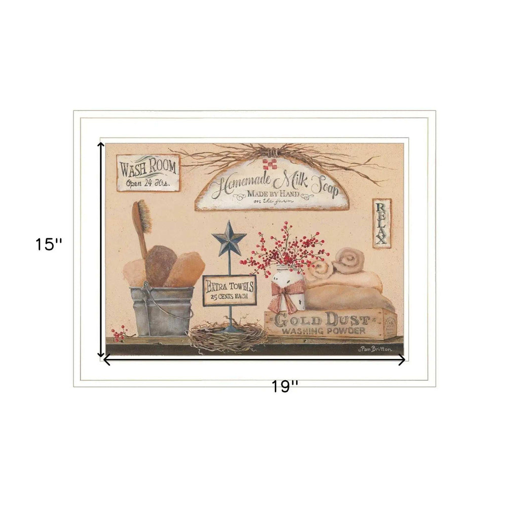 Wash Room 2 White Framed Print Bathroom Wall Art - Homeroots - Flyclothing LLC