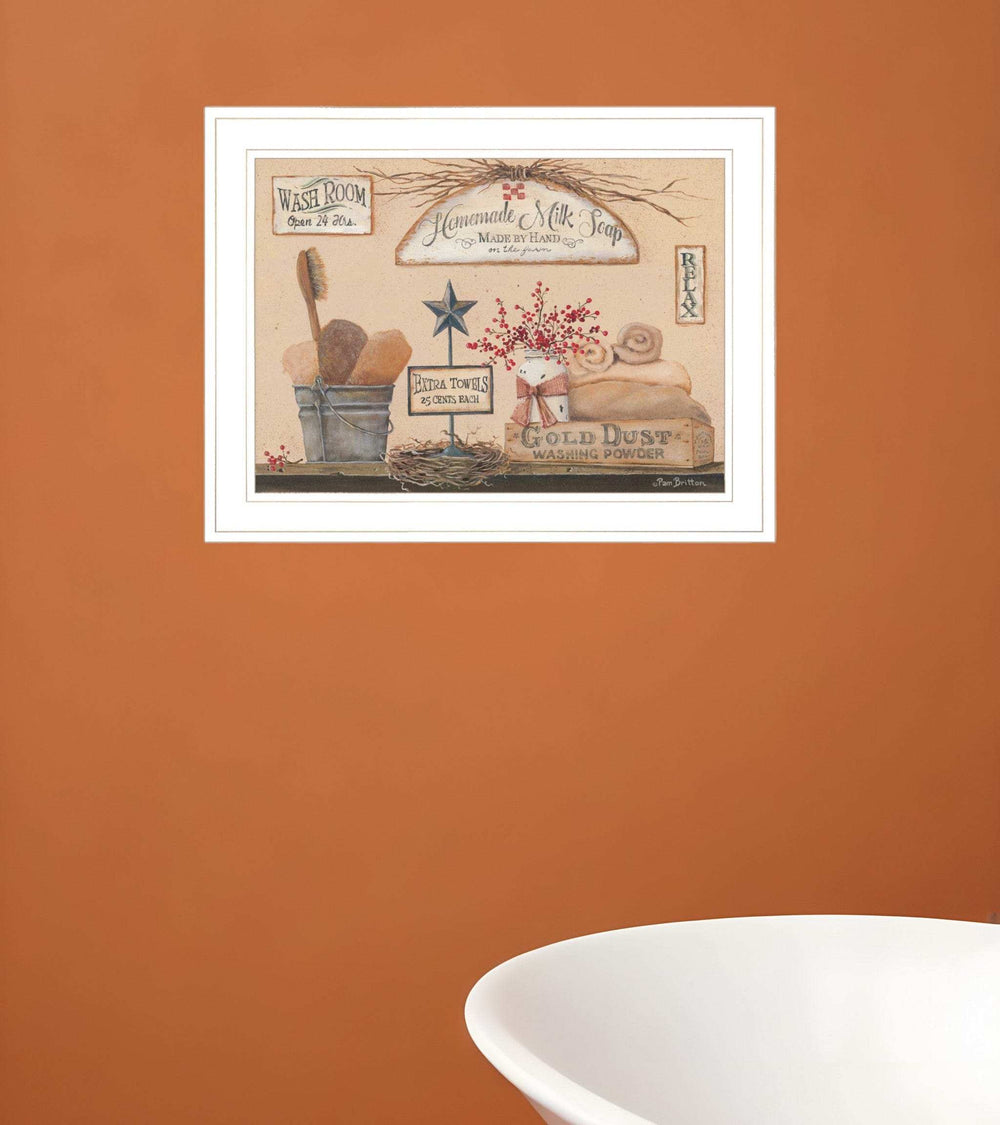 Wash Room 2 White Framed Print Bathroom Wall Art - Homeroots - Flyclothing LLC