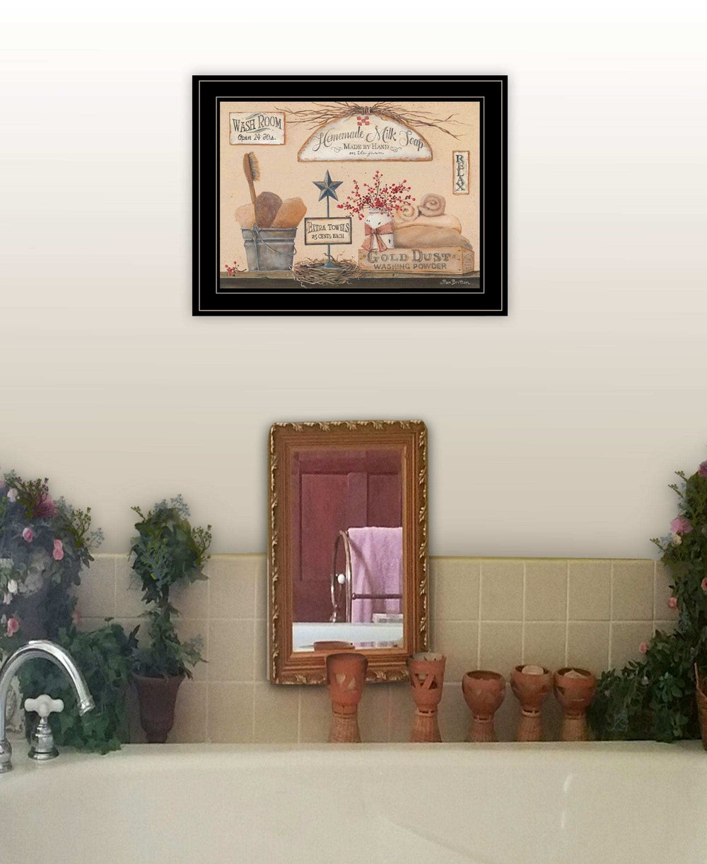 Wash Room 3 Black Framed Print Bathroom Wall Art - Homeroots - Flyclothing LLC