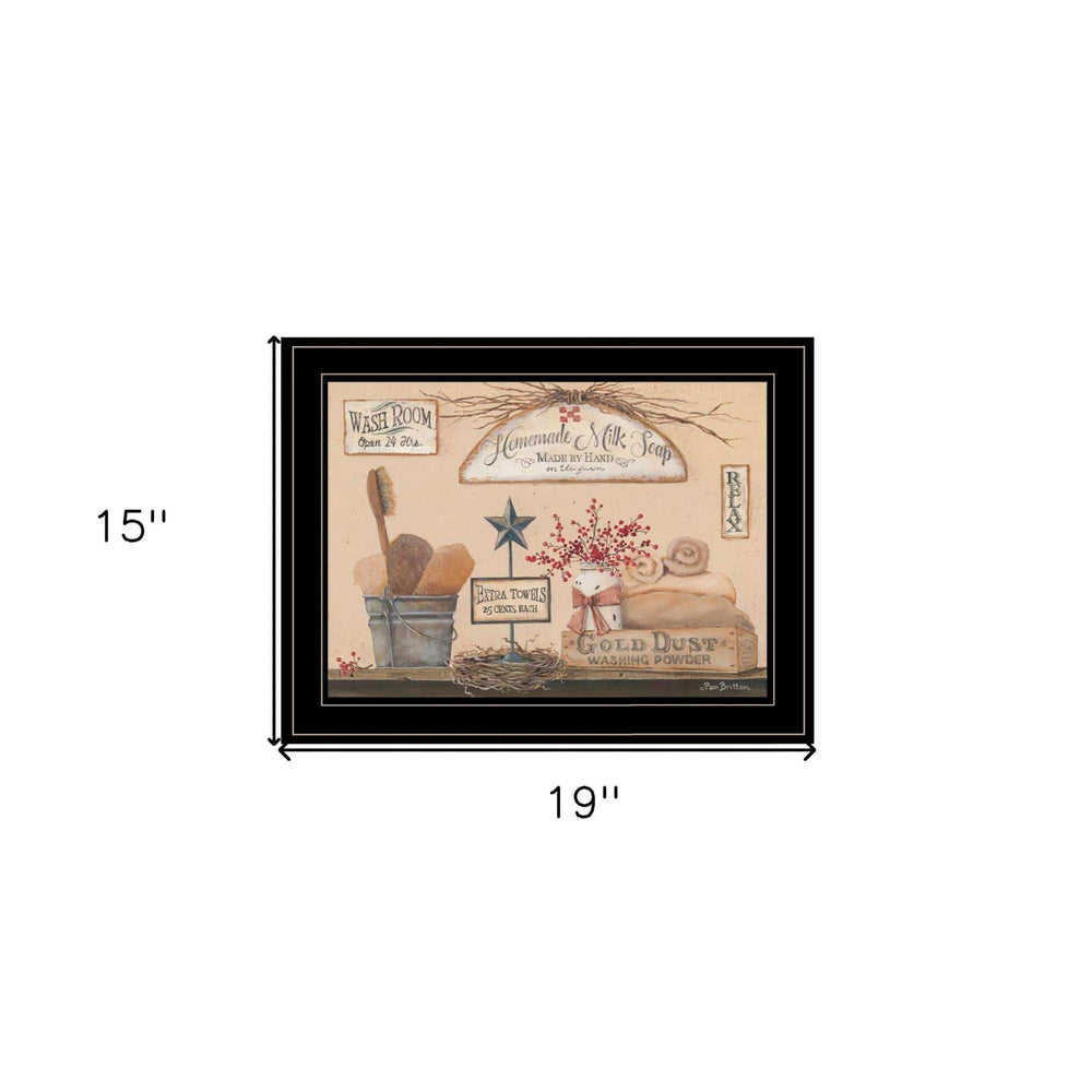 Wash Room 3 Black Framed Print Bathroom Wall Art - Homeroots - Flyclothing LLC