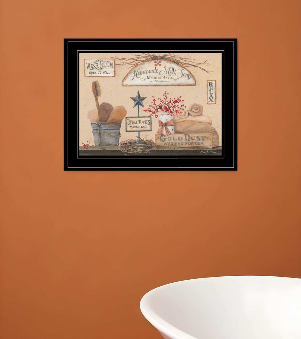 Wash Room 3 Black Framed Print Bathroom Wall Art - Homeroots - Flyclothing LLC