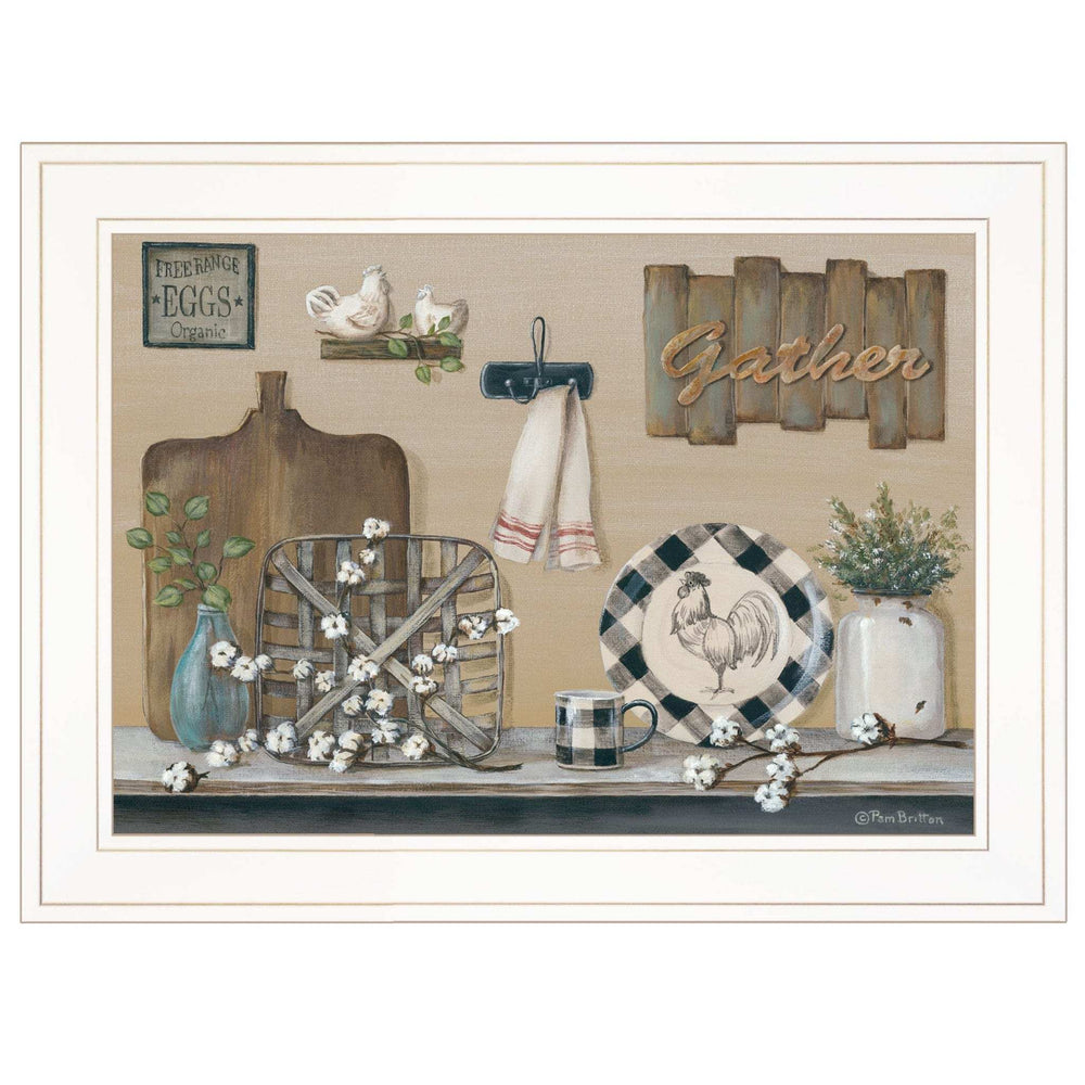 Farmhouse Kitchen White Framed Print Kitchen Wall Art - Homeroots - Flyclothing LLC