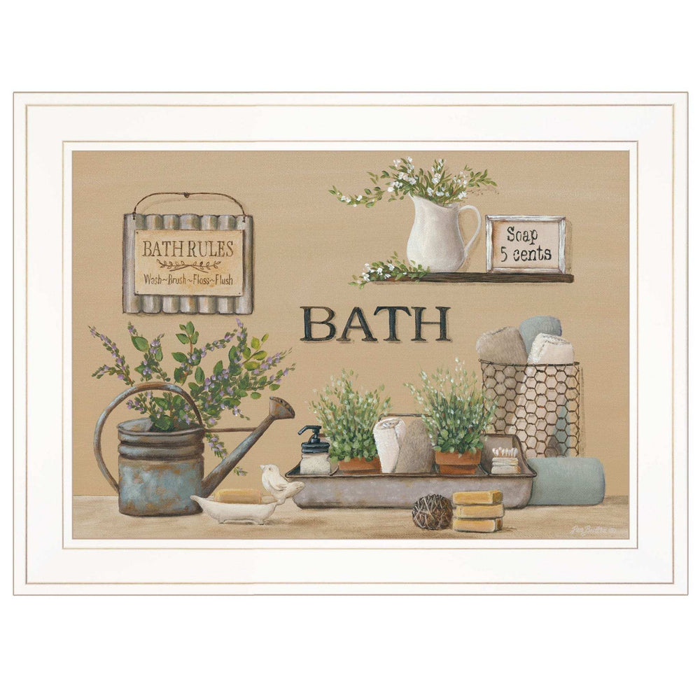 Farmhouse Bath White Framed Print Bathroom Wall Art - Homeroots - Flyclothing LLC