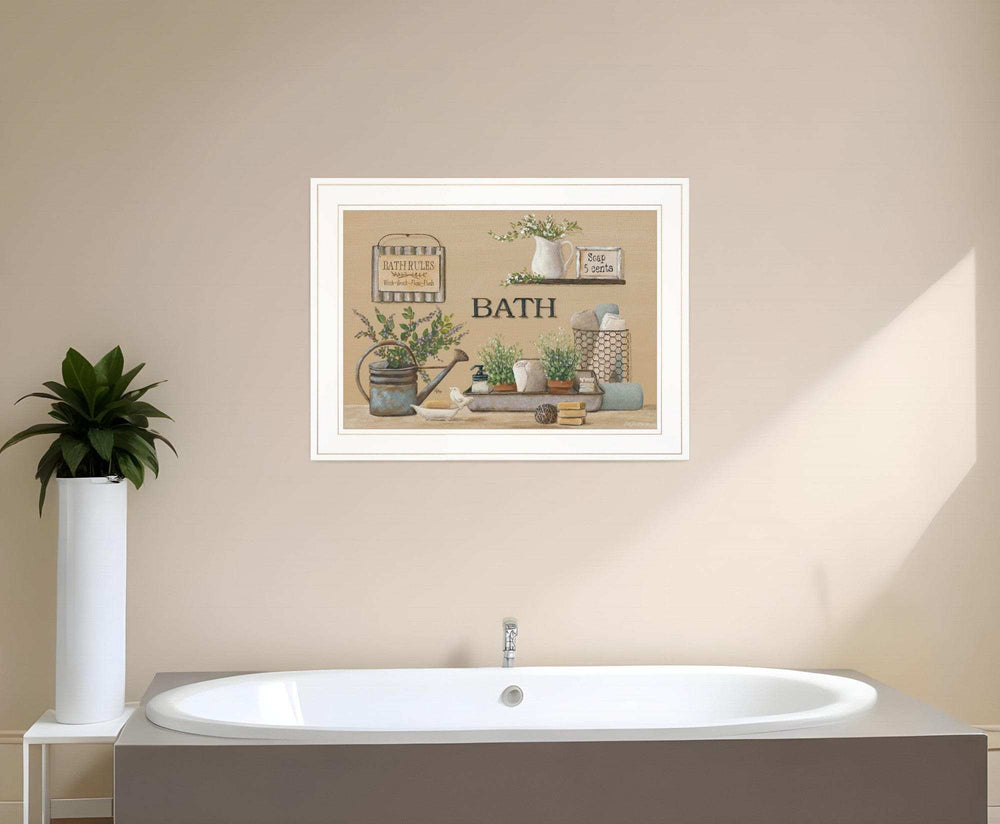 Farmhouse Bath White Framed Print Bathroom Wall Art - Homeroots - Flyclothing LLC