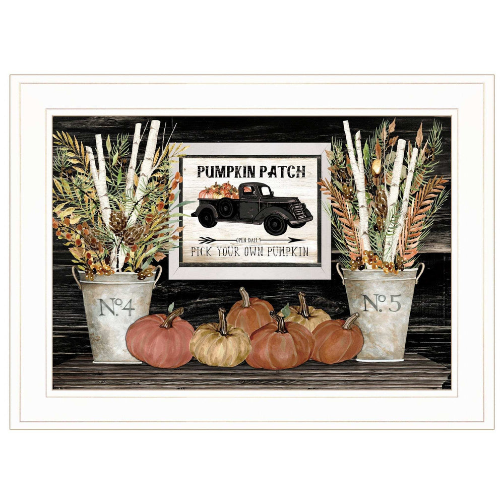 Pumpkin Patch Still Life 2 White Framed Print Wall Art - Homeroots - Flyclothing LLC