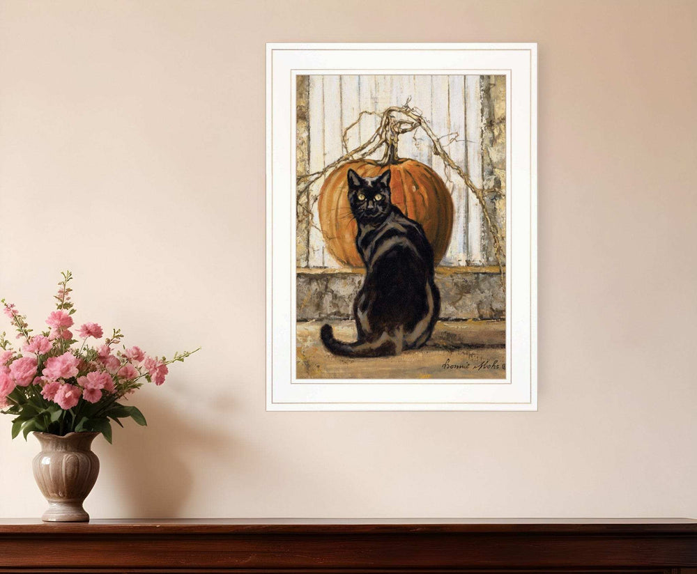 Black Cat 1 White Framed Print Wall Art - Homeroots - Flyclothing LLC