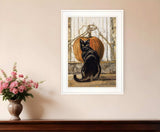 Black Cat 1 White Framed Print Wall Art - Homeroots - Flyclothing LLC