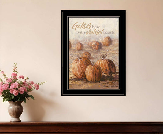 Gather Here with Grateful Hearts 2 Black Framed Print Wall Art - Homeroots - Flyclothing LLC