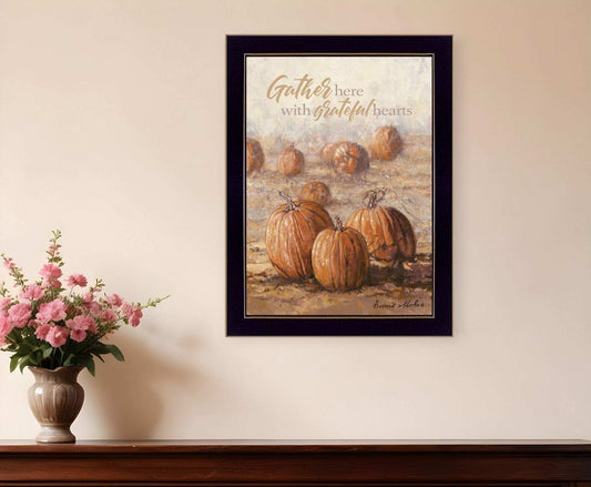 Gather Here With Grateful Hearts 3 Black Framed Print Wall Art - Homeroots - Flyclothing LLC
